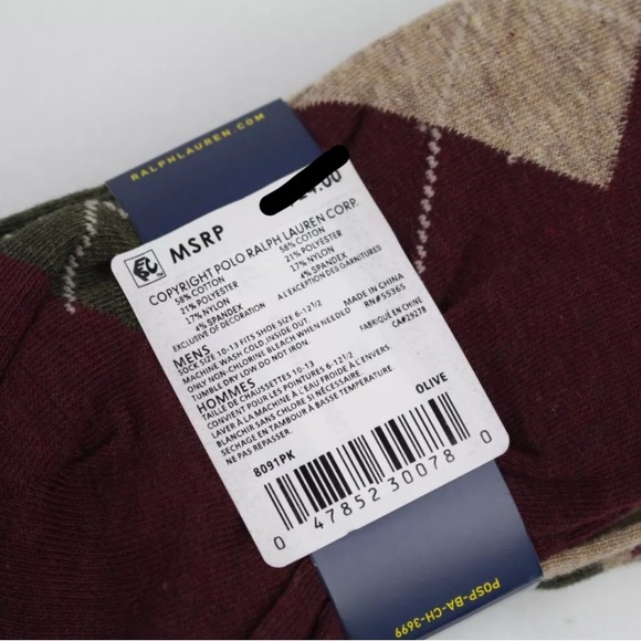 Polo Ralph Lauren Combed cotton argyle dress Socks
3-pack - Picture 6 of 8